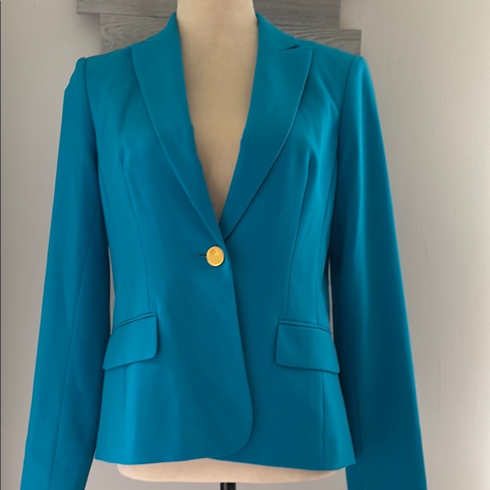 Calvin Klein Blue Blazer Tailored Fit Notched Lapels